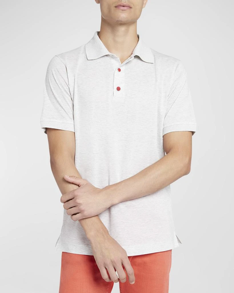 Kiton Men's Cotton Polo Shirt with Snap Placket 6