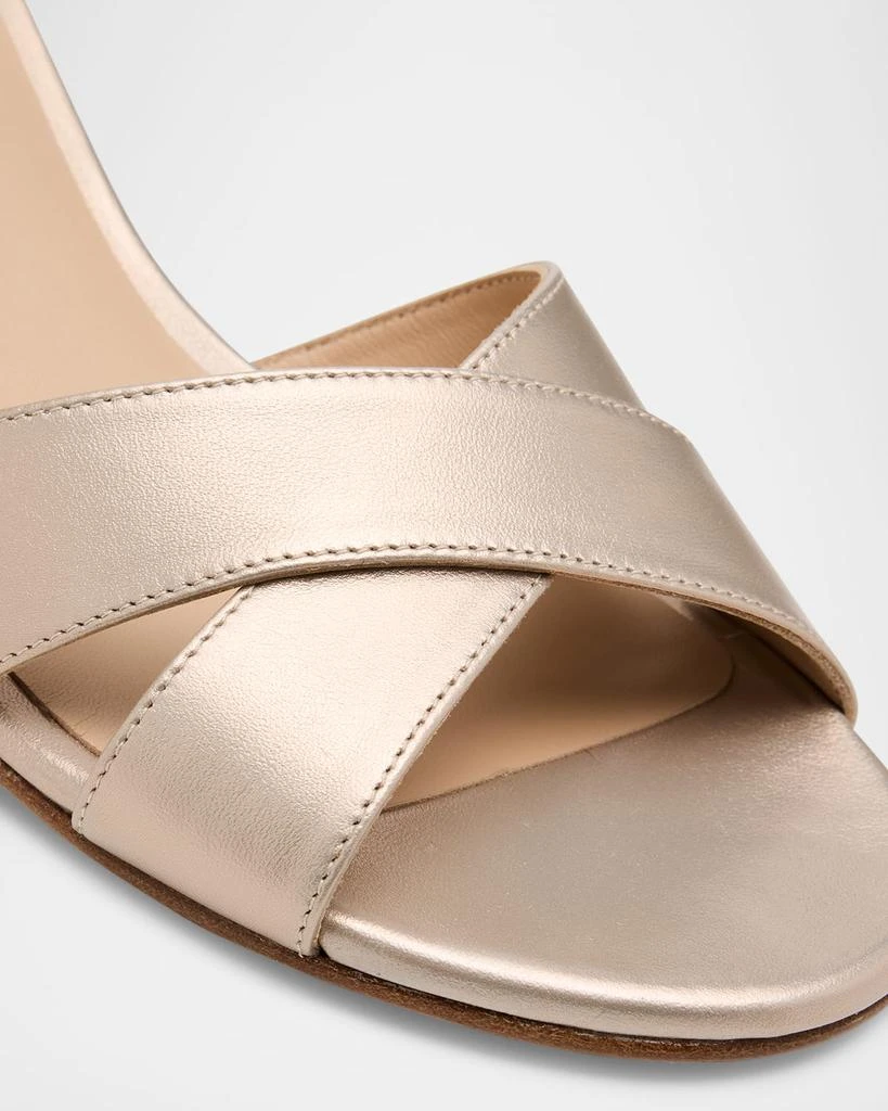 Stuart Weitzman Dayna Metallic Crisscross Wedge Sandals 5