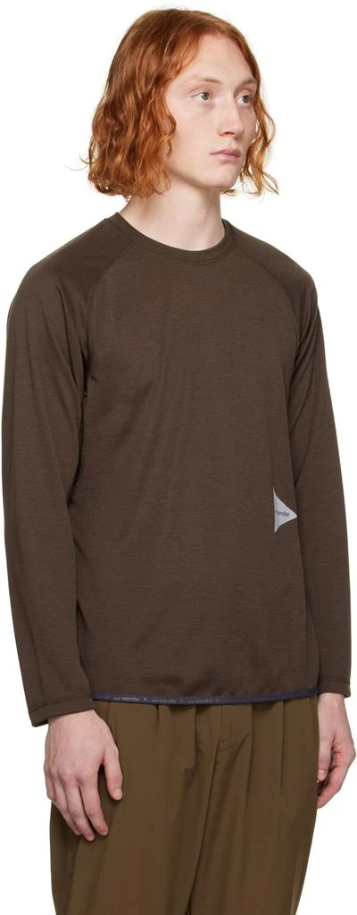 And Wander Brown Raglan Long Sleeve T-Shirt 2