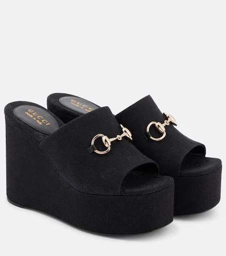 Gucci Carmen Horsebit 60 canvas platform sandals 1