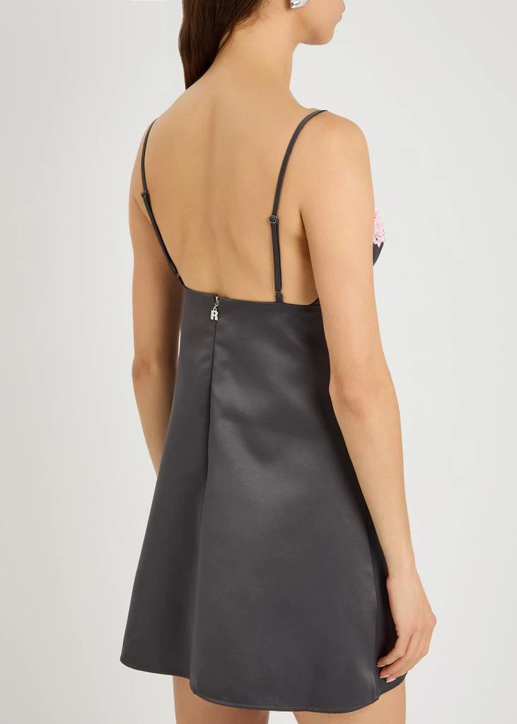 ROTATE Birger Christensen Floral-appliquéd satin mini dress 3