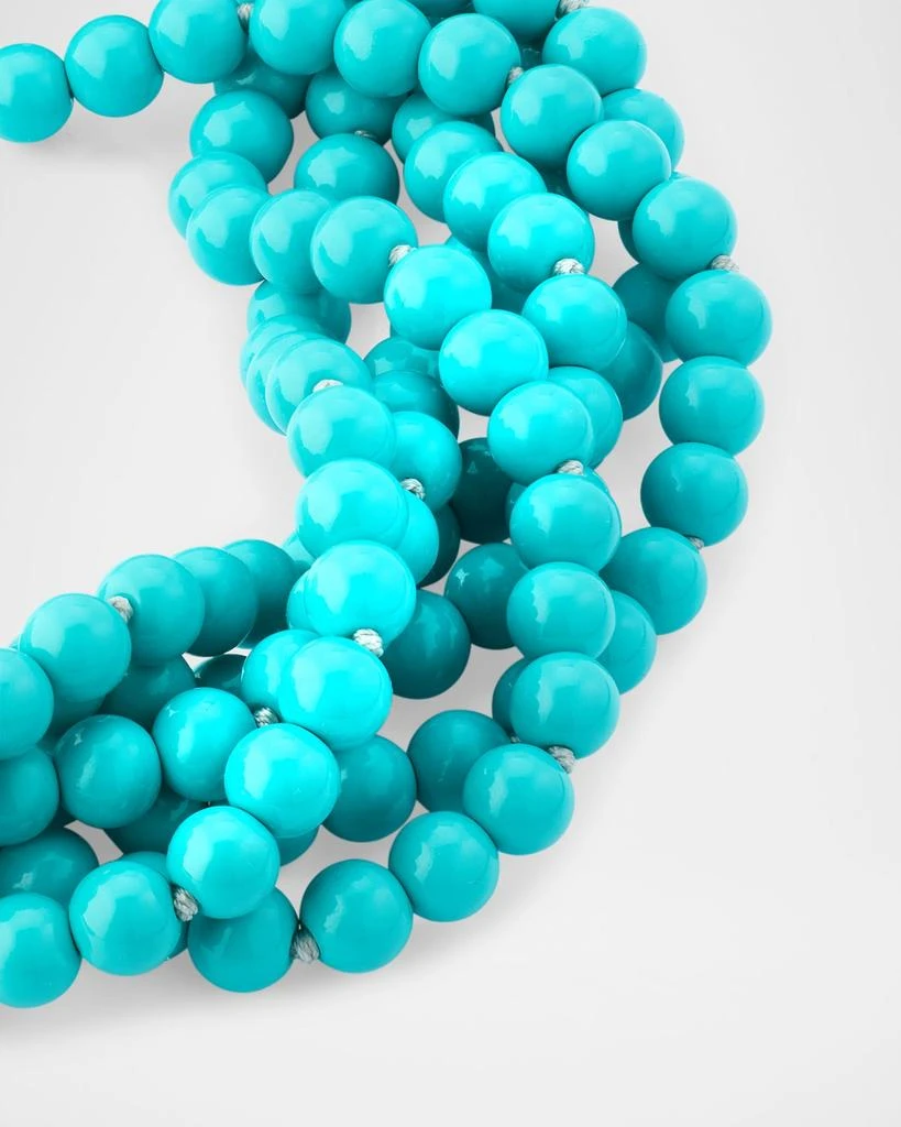 Kenneth Jay Lane Six Row Turquoise Bead Necklace 3