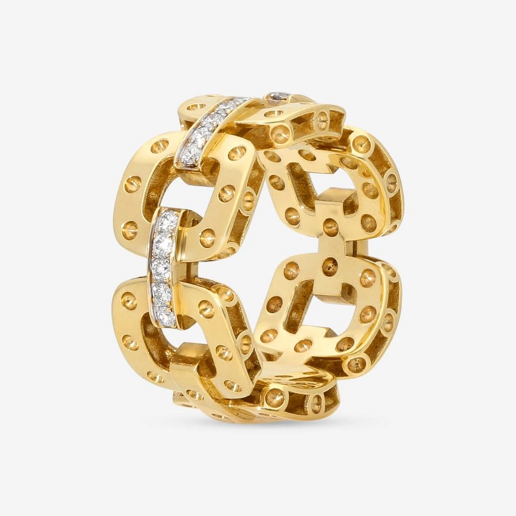 Roberto Coin Roberto Coin Pois Moi 18K Yellow & White Gold Diamond Band Ring Sz. 6.75 777919AJ65X0 2