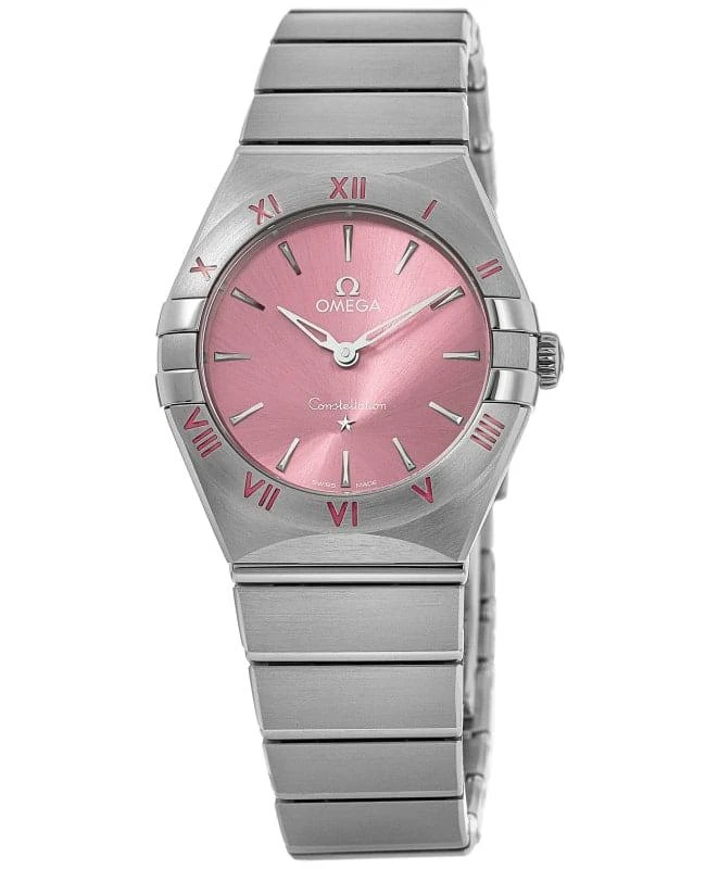 Omega Omega Constellation Quartz 28 MM Brushed Rose Dial Steel Women's Watch 131.10.28.60.11.001 1