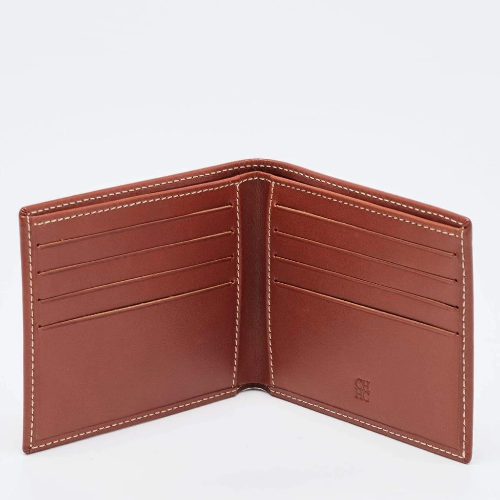 CH Carolina Herrera CH Carolina Herrera Tan Monogram Embossed Leather Bifold Wallet 2