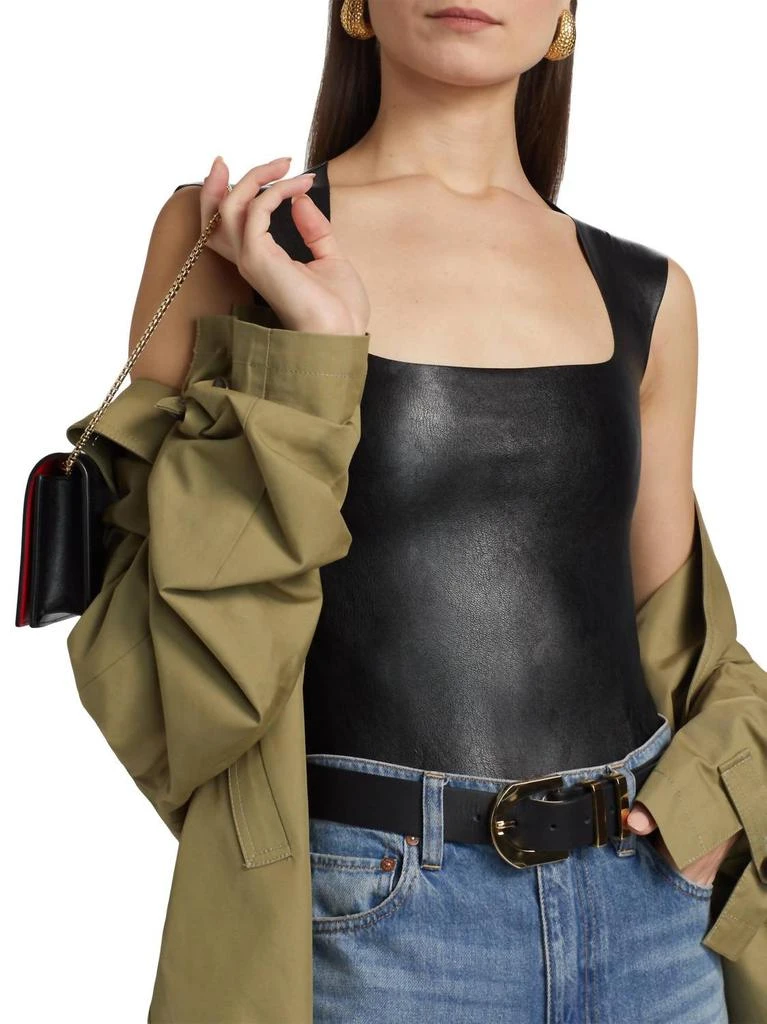Commando Commando - Faux Leather Cap Sleeve Bodysuit 5