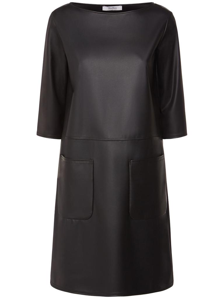 MAX MARA Baiocco Faux Leather Mini Dress