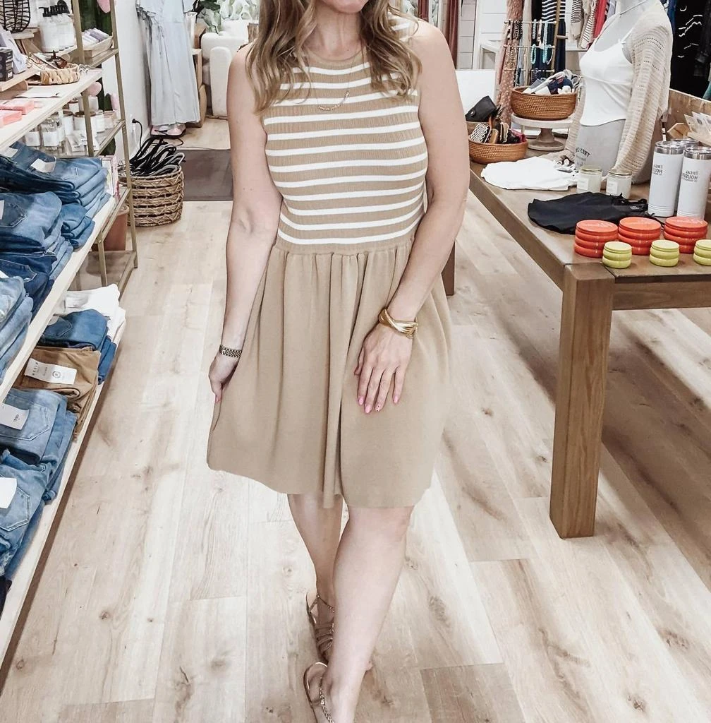 WISHLIST Wishlist - Coastal Drift Striped Contrast Mini Sweater Dress 2