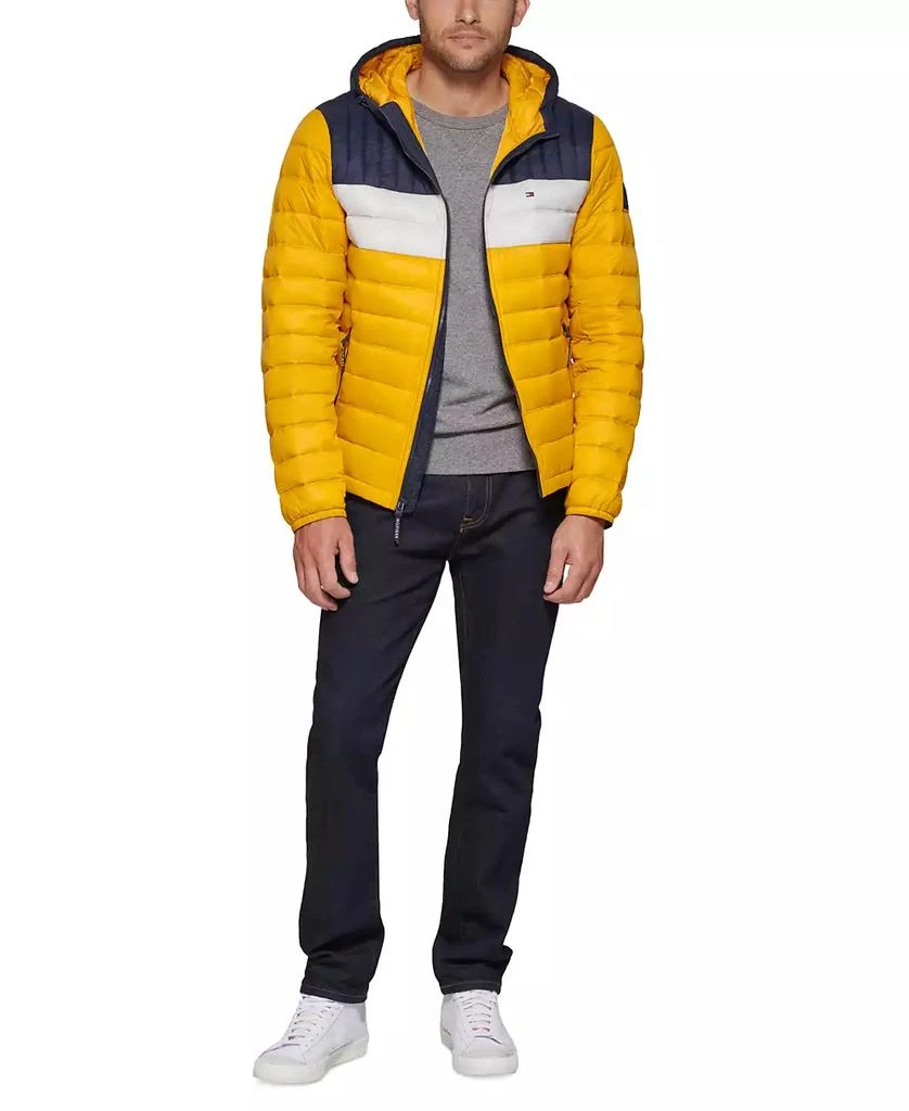 Tommy Hilfiger Men's Quilted Color Blocked Hooded Puffer Jacket 4