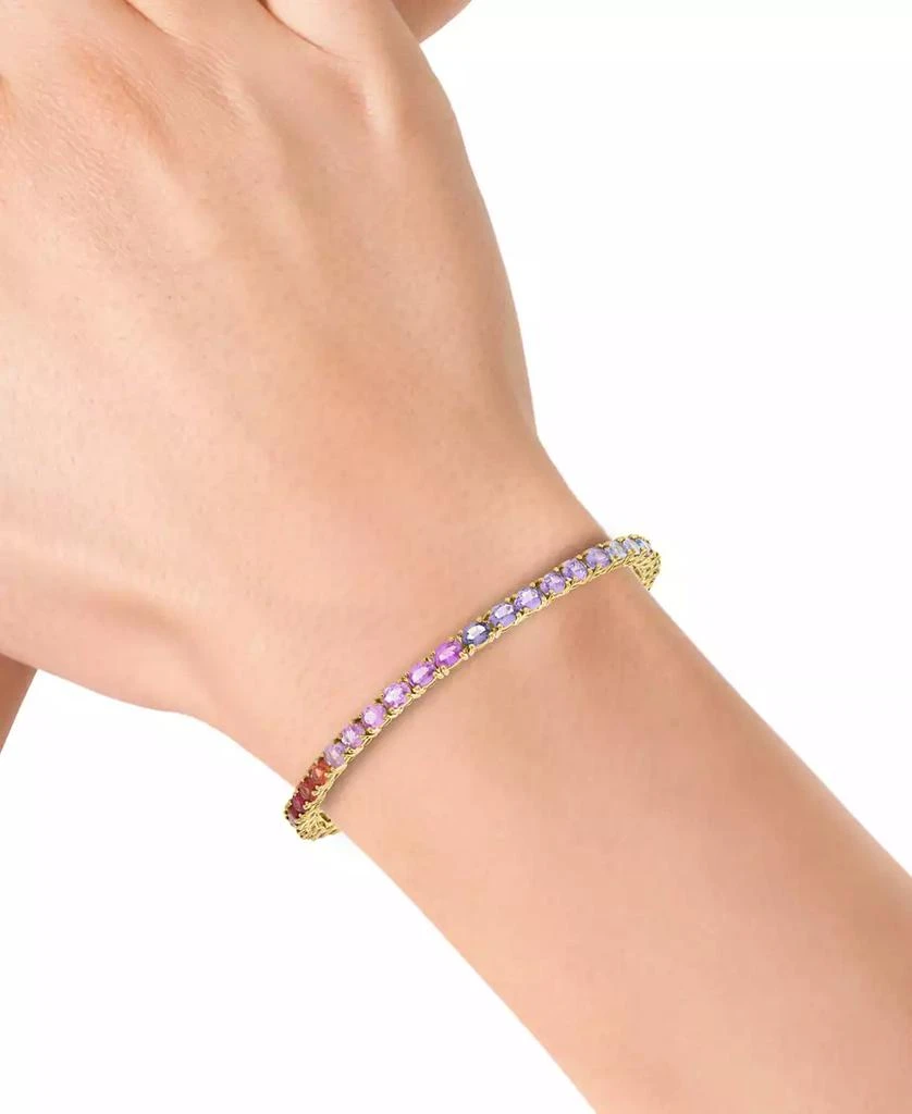 Effy EFFY® Multi-Sapphire Oval Tennis Bracelet (8-7/8 ct. t.w.) in 14k Gold 2