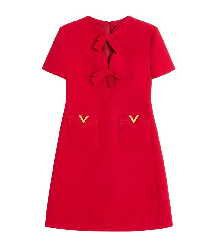 Valentino Virgin Wool-Silk Bow Mini Dress 1