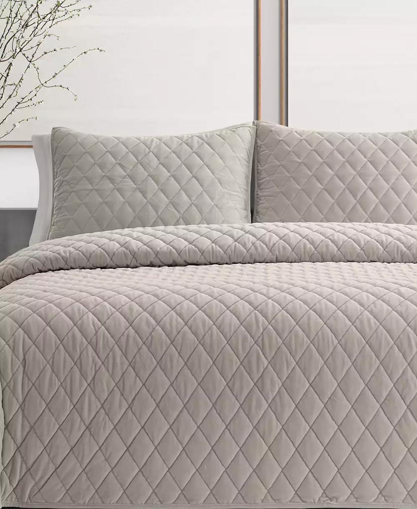 Vera Wang CLOSEOUT! Diamond Velvet Reversible 3 Piece Quilt Set