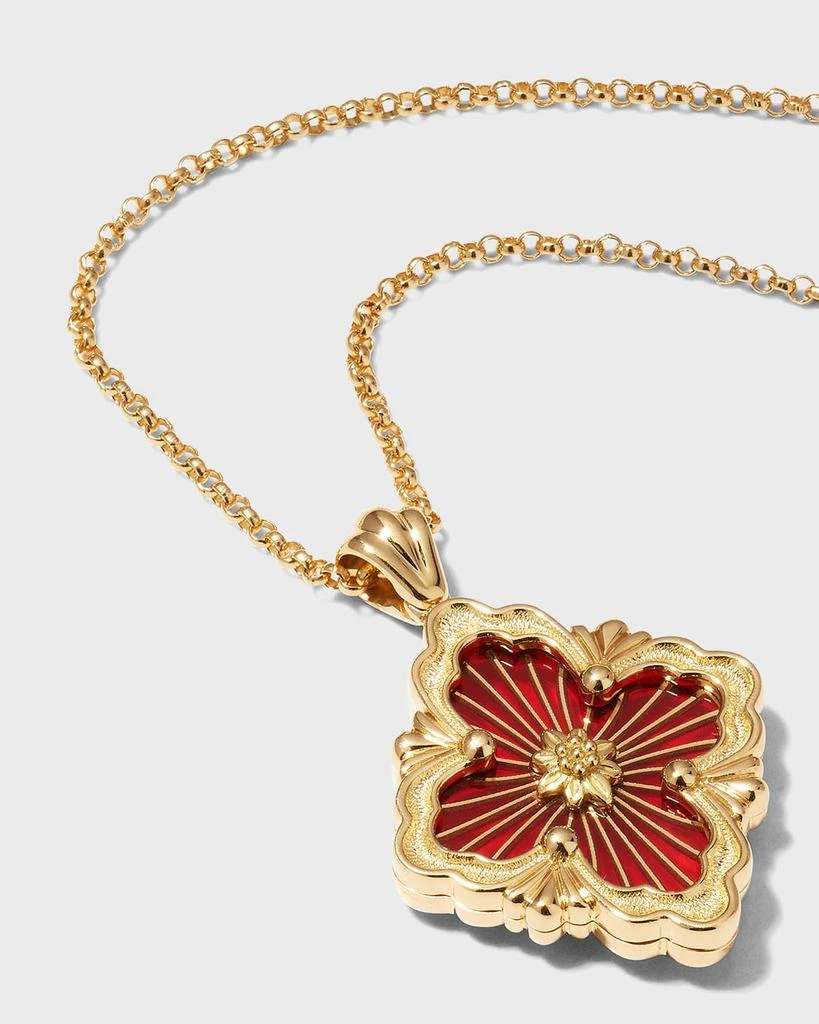Buccellati Opera Tulle 18K Gold Red Enamel Pendant Necklace 3