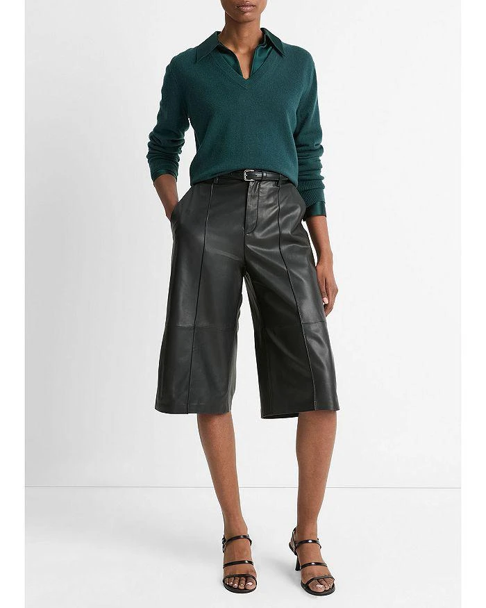 Vince Mid Rise Leather Shorts 7