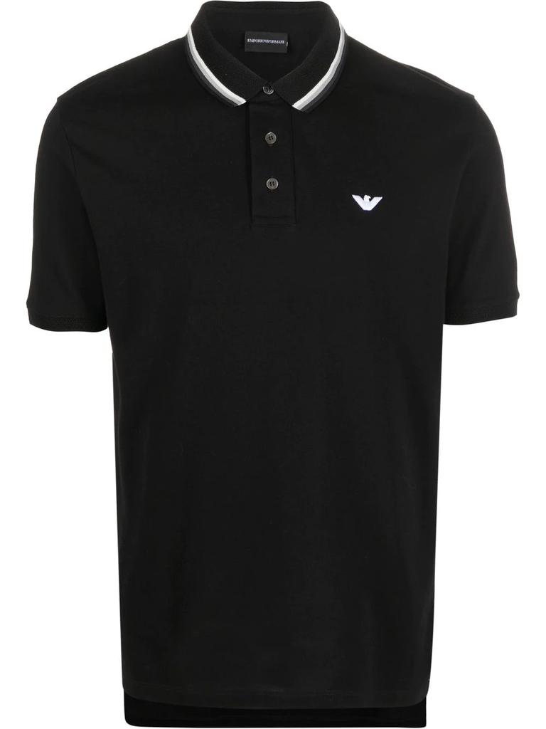 Emporio Armani logo-print short-sleeved polo shirt - men -  -  - Black