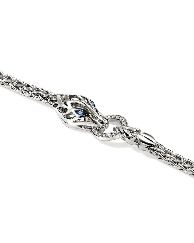 John Hardy Sterling Silver Naga Blue Sapphire 
Diamond Dragon Flex Bracelet 4