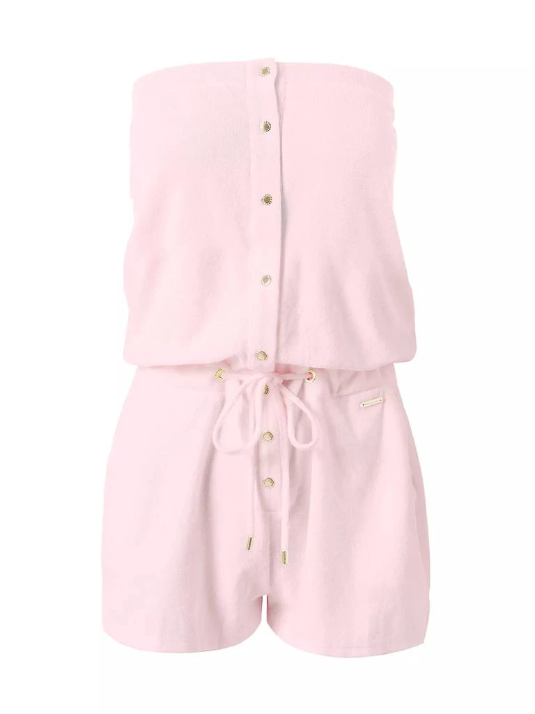 MELISSA ODABASH Venus Terry Strapless Romper 1