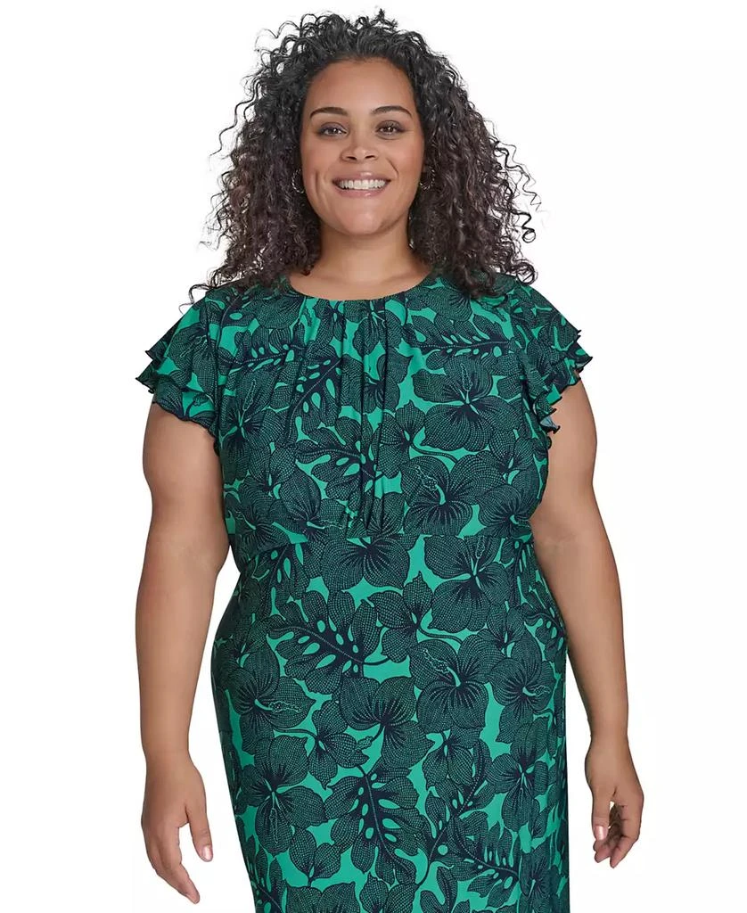 Shop Plus Size Dotty Hibiscus Flutter-Sleeve Dress on Sale at BeyondStyle   Get 81% Off Plus Size Dotty Hibiscus Flutter-Sleeve Dress with Limited-Time  Flash Deals, Exclusive Discounts, and Special Offers. Enjoy Unbeatable