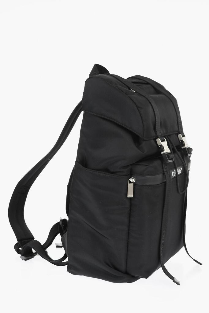 Off-White Solid Color Nylon Hiking Backpack