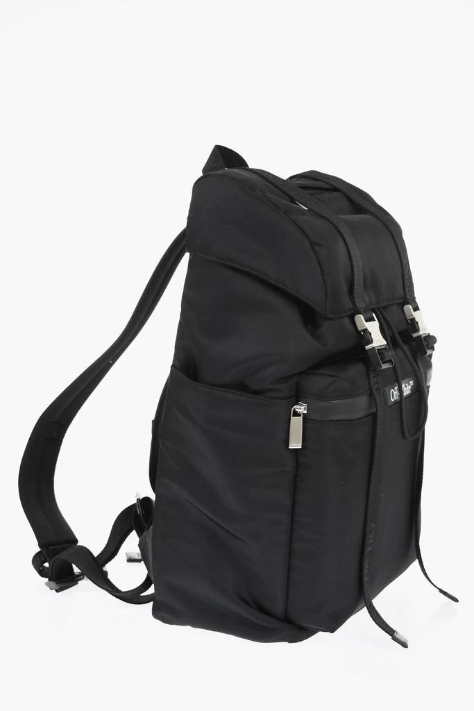 Off-White Solid Color Nylon Hiking Backpack 2