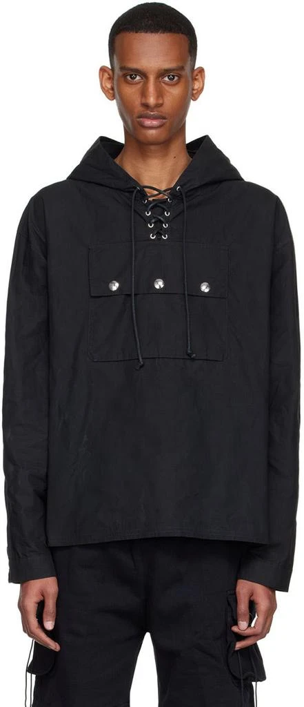 Youths in Balaclava Black Cotton Hoodie 1