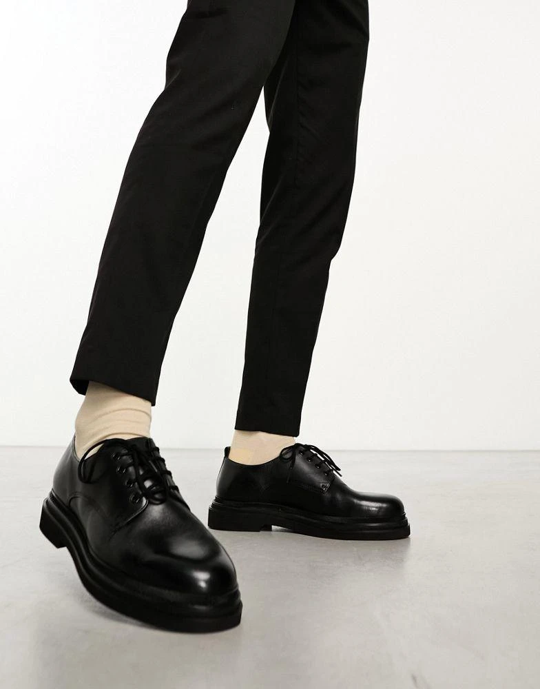 WALK LONDON Walk London Brooklyn derby shoes in black leather 2