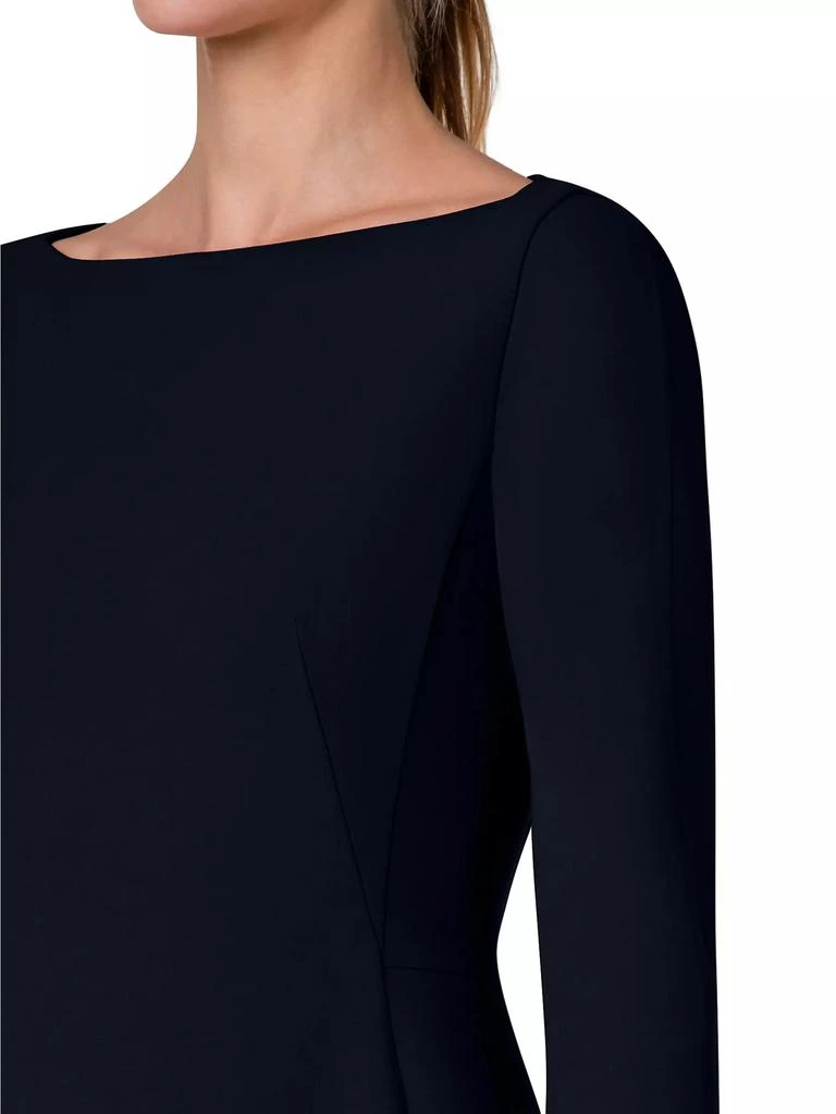 Akris Double-Face Wool Boatneck A-Line Dress 6