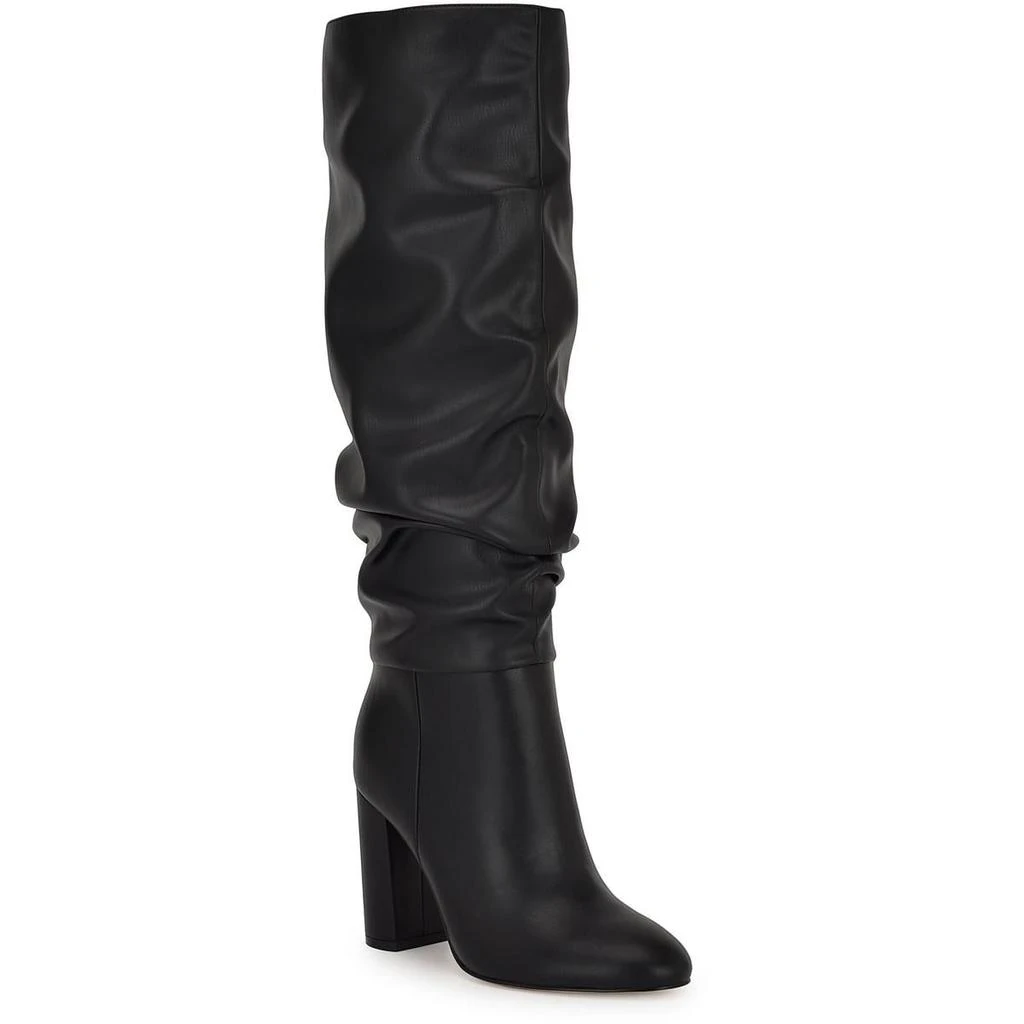 Nine West Womens Block Heel Faux Leather Knee-High Boots 1