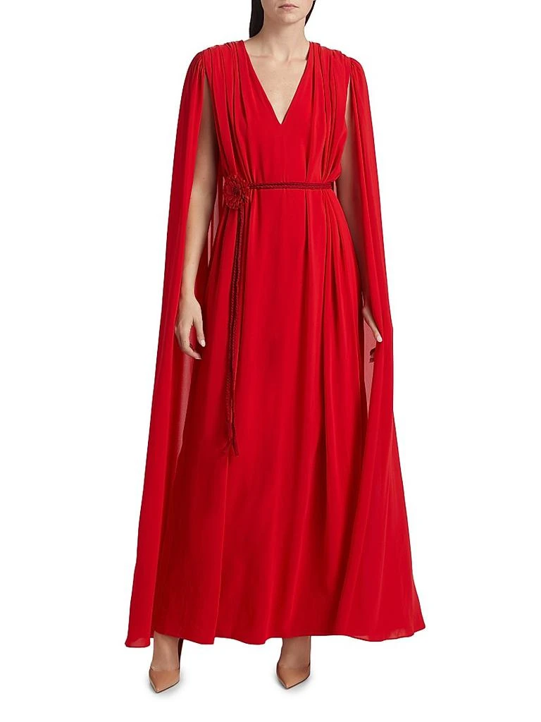 Alice + Olivia Zenaida Maxi Cape Dress 3