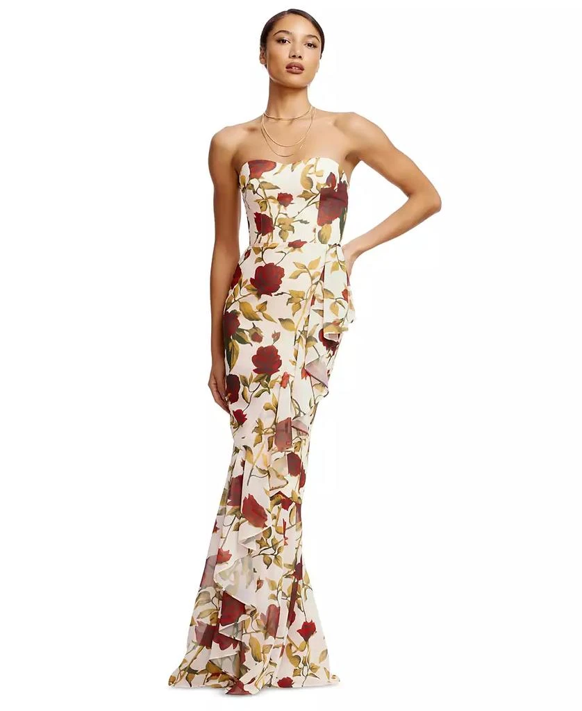 Dress The Population Women's Paris Strapless Ruffle-Trim Gown 1