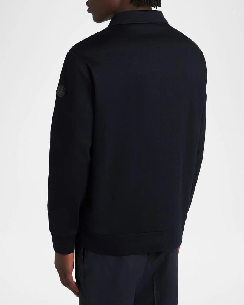 Moncler Men
s Cotton Quarter-Zip Sweater with Leather-Trim Pocket 3