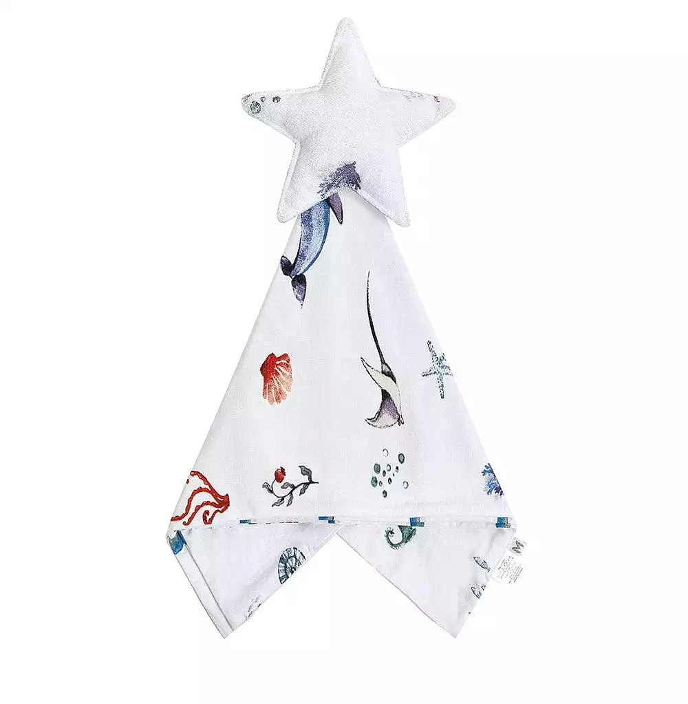 Malabar Baby Silky Soft Lovey Security Blanket With Top Plush Toy, Under The Sea 2