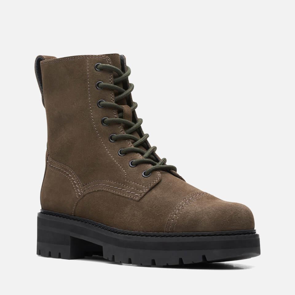 Clarks CLARKS ORIANNA CAP LACE UP SUEDE BOOTS