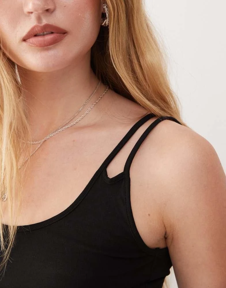 Weekday Weekday double strap vest top in black 3