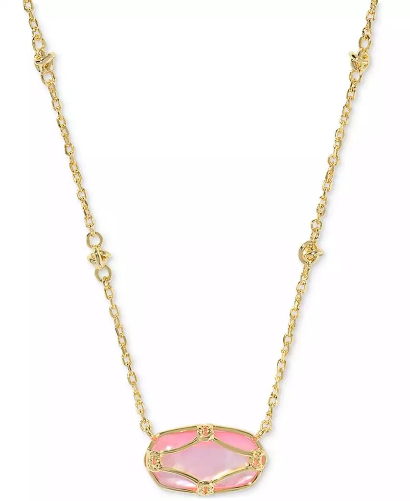 Kendra Scott 14k Gold-Plated Lattice-Framed Mother-of-Pearl 19" Adjustable Pendant Necklace 1