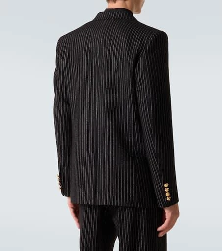 Valentino Chalk stripe wool and silk blazer 4