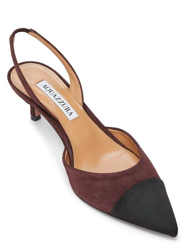 Aquazzura Milanese 50MM Suede Slingback Pumps 4