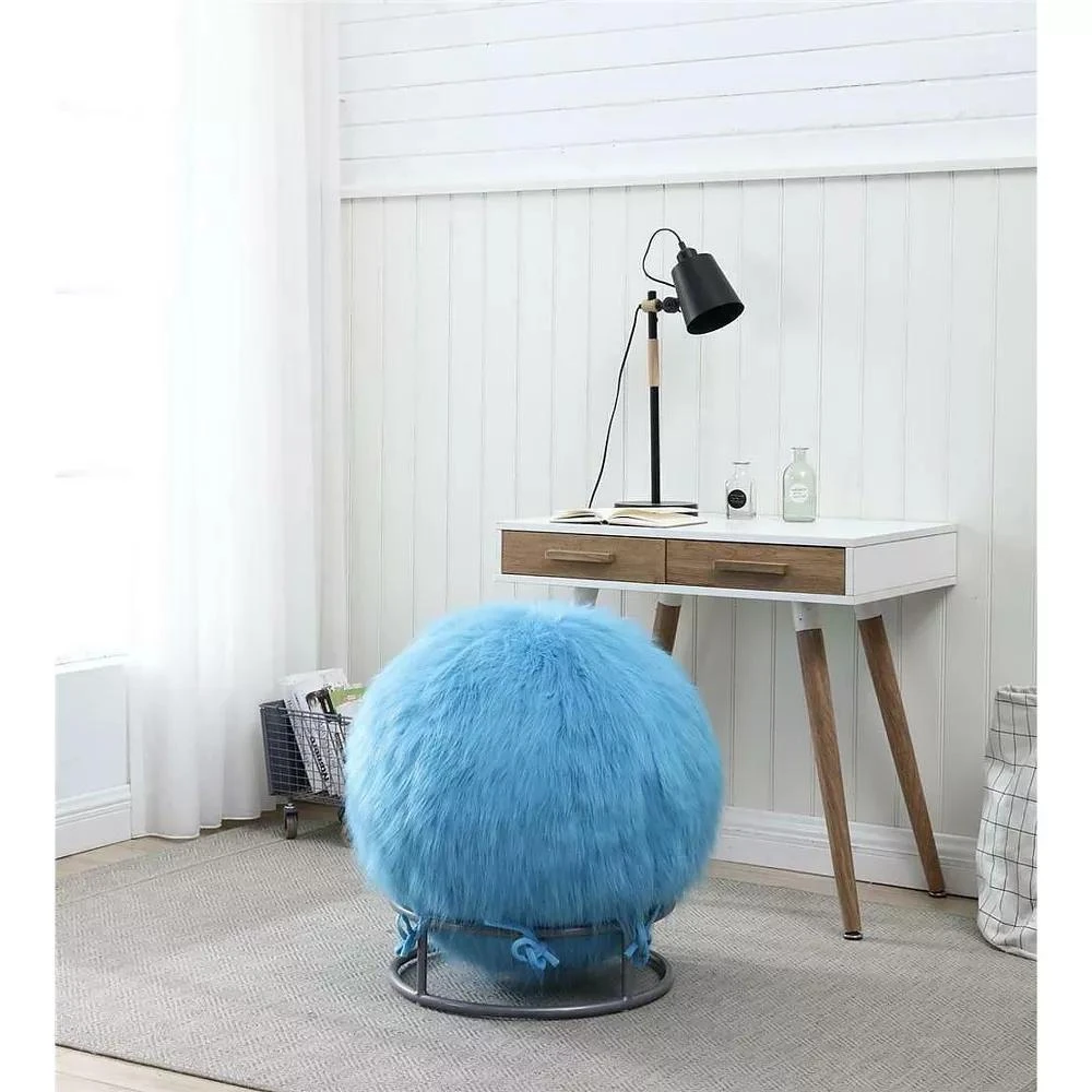 J&V Textiles 65 Inch Posture Fuzzy Exercise Yoga Ball Chair Set - 5 colors! 1