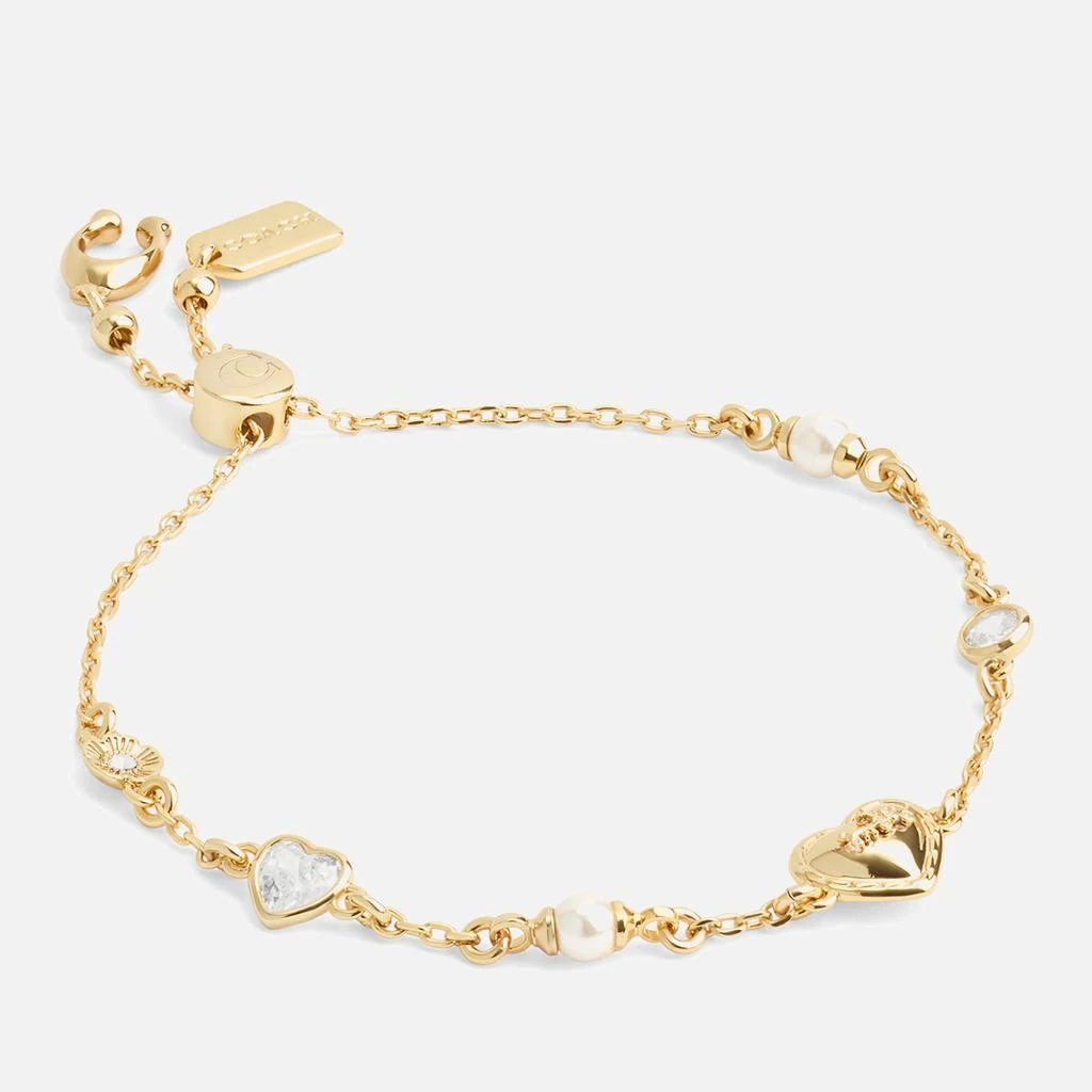 Coach Coach Pearl Heart H&C Gold-Tone Slider Bracelet 2