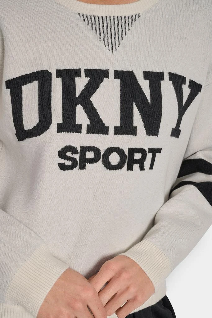 DKNY LOGO VARSITY JACQUARD SWEATER 5