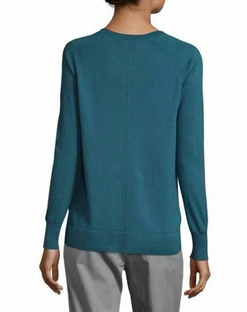 J Brand Pomona V-Neck Cotton Knit Relaxed Fit Sweater In Blue 2