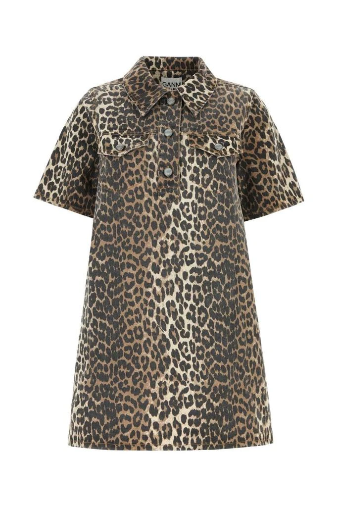 Ganni Ganni Leopard Printed Mini Dress 1