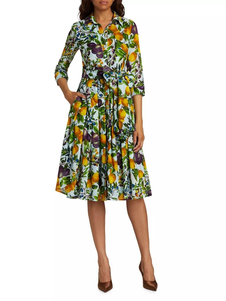 SAMANTHA SUNG Audrey Fruit Cotton Shirtdress 9