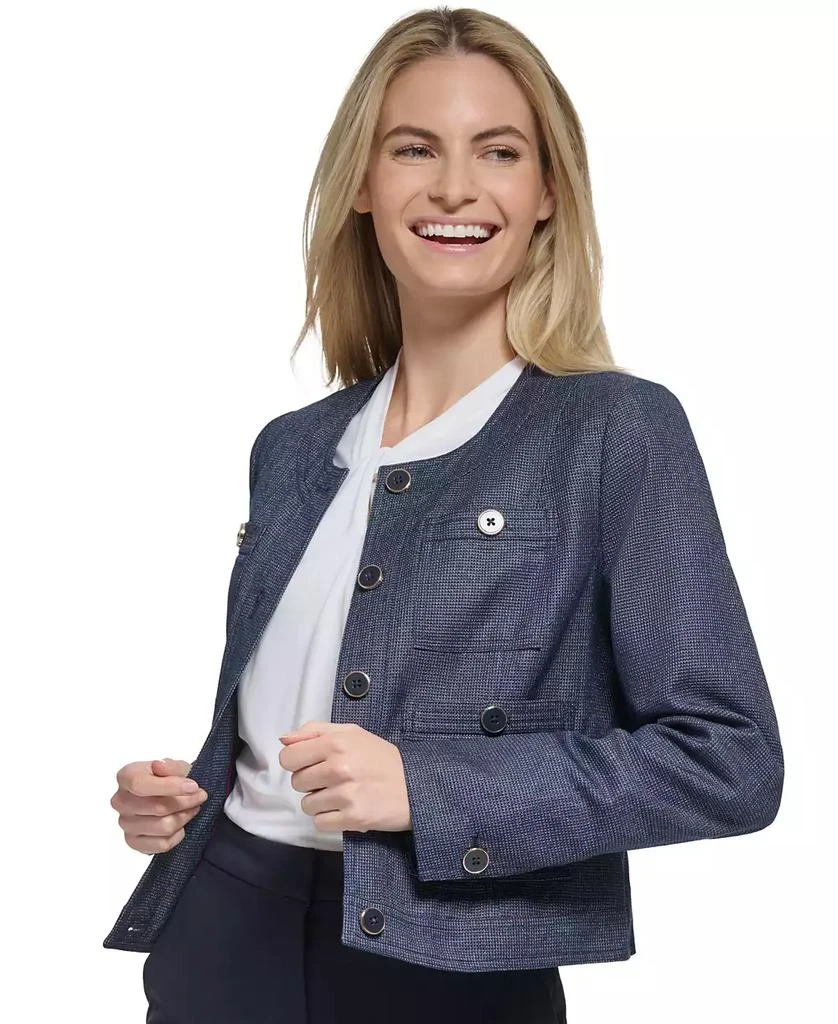 Tommy Hilfiger Women's Crewneck Button-Front Jacket 3