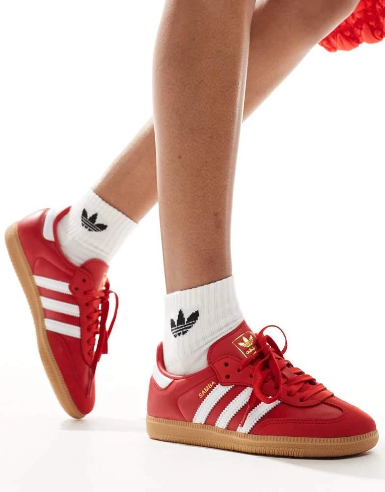 Adidas adidas Originals Samba OG trainers in red 4