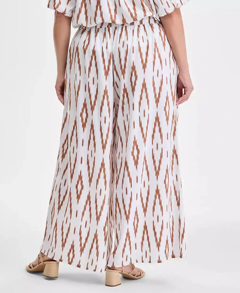 Vince Camuto Plus Size Printed Gathered Wide-Leg Pants 4