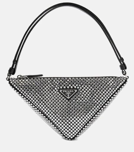 Prada Triangle embellished satin pouch 1