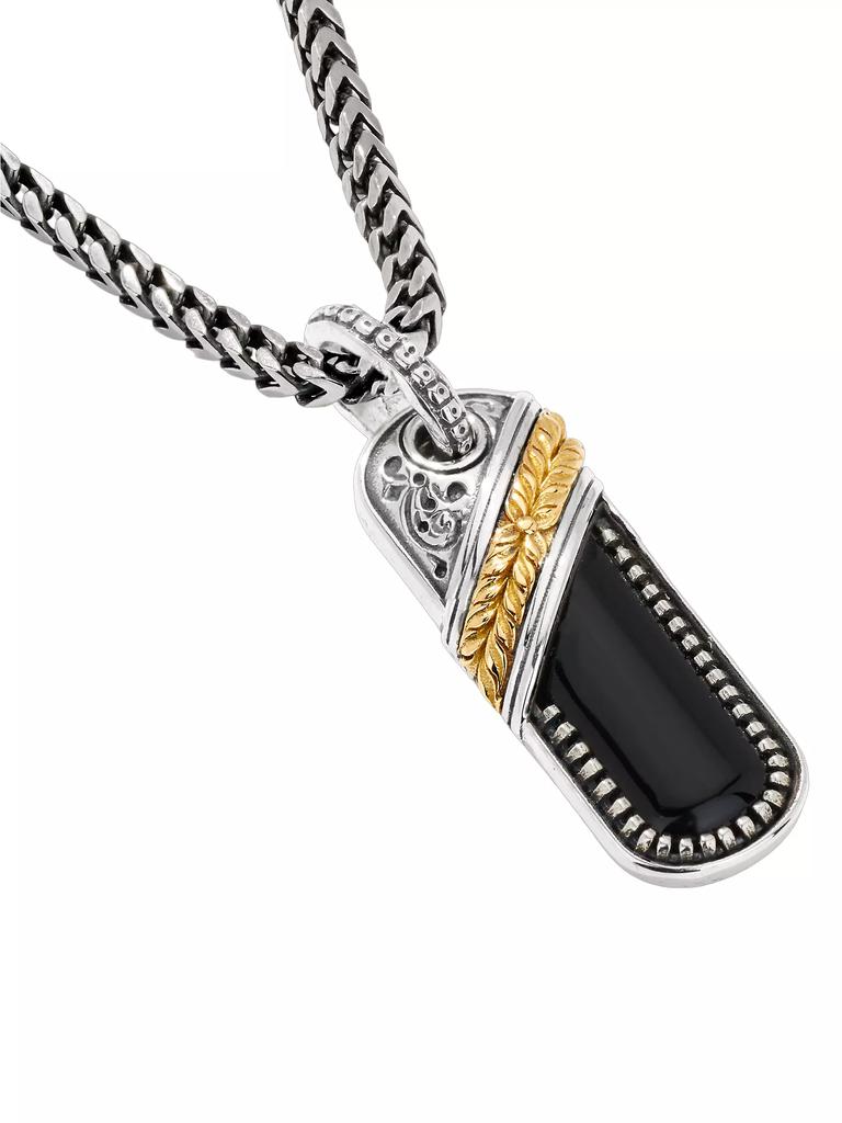 Konstantino Laconia Sterling Silver, 18K Yellow Gold & Onyx Pendant