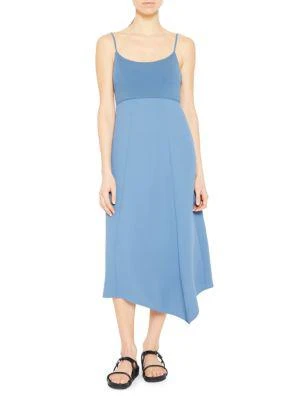 Theory Flared Crepe Slip Midi Dress 1