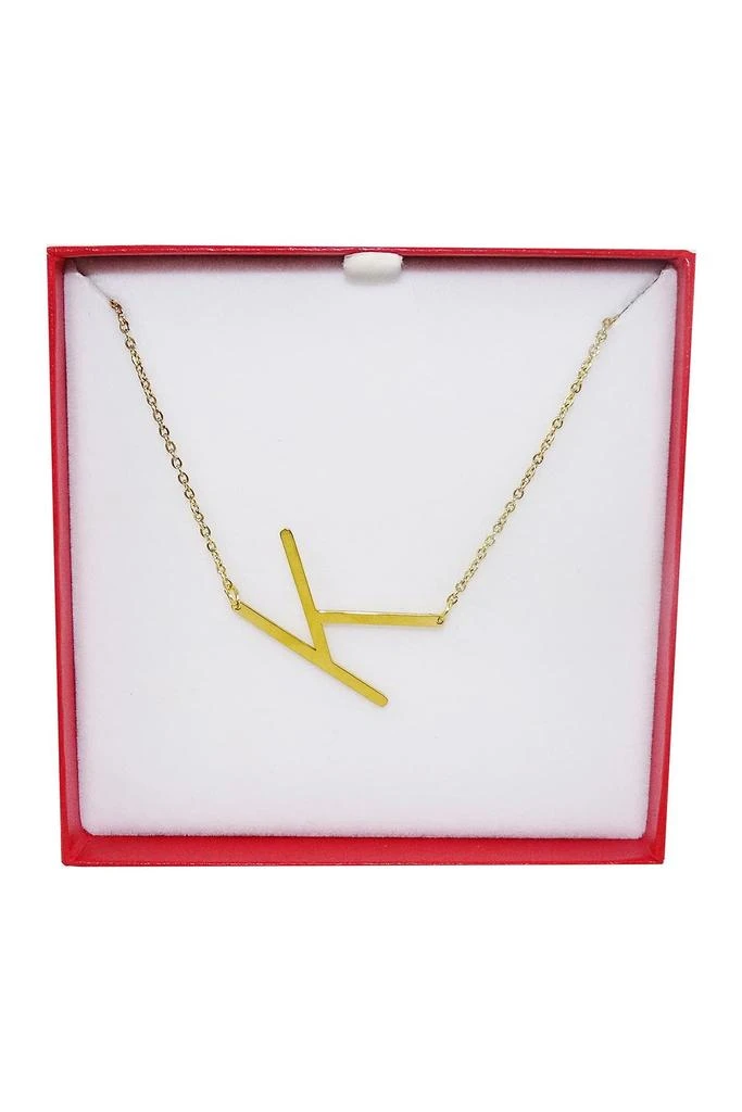Savvy Cie Jewels 14K Gold Plated Initial Pendant Necklace with Gift Box - Multiple Letters Available 7